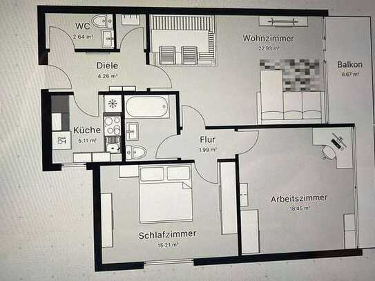 helle 3 Zimmerwohnung in Neukirchen-Vluyn (Ortsteil Vluyn)