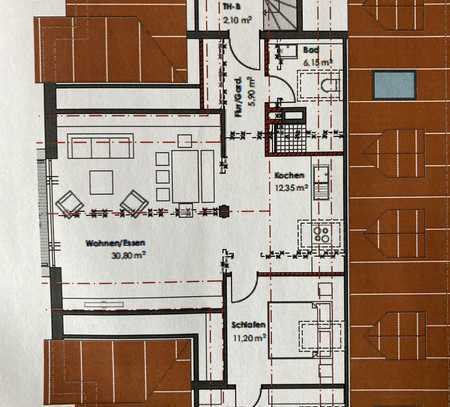 Exklusive, neuwertige 2,5-Zimmer-DG-Wohnung mit gehobener Innenausstattung in Neuching