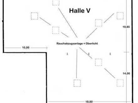 910 m² Hallenfläche mit Sozialräumen