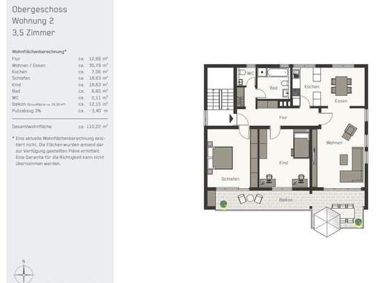 Modernisierte und ruhige OG 3.5-Zimmer mit Balkon und EBK am Wald