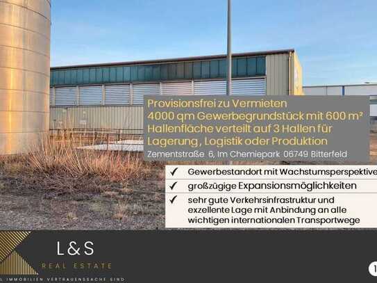 Zu Vermieten 4.000m² Gewerbegrundstück mit 660 m² Hallenfläche für Lager, Logistik, Produktion