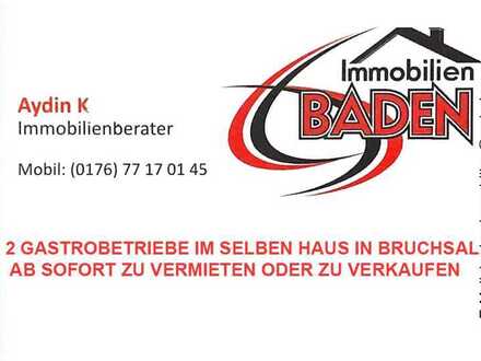 "2 GASTROBETRIEBE IM SELBEN HAUS IN BRUCHSAL AB SOFORT ZU VERMIETEN ODER ZU VERKAUFEN"