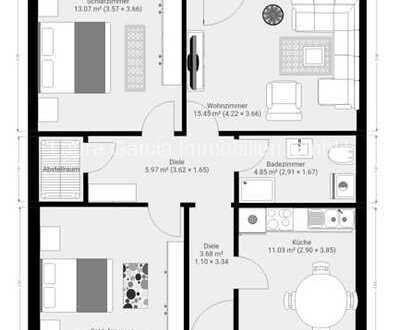 An der Uni! 14.400,00 Euro Mieteinnahme/Jahr (kalt)! Eine WG geeignete 3-Zimmer-Wohnung mit Balkon u
