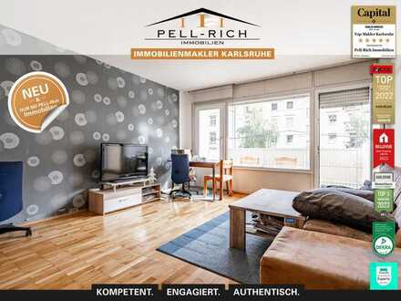 ZENTRAL: Freie 2-Zimmer ETW mit 2 Balkonen und Garage in attraktiver Lage der Karlsruher-Oststadt