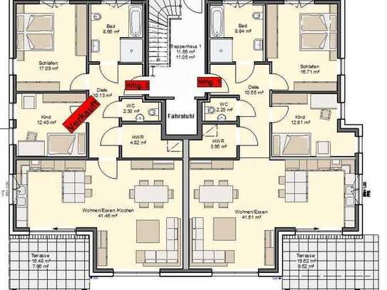 Besichtigung-Neubau ETW mit 106 m² Wfl.-