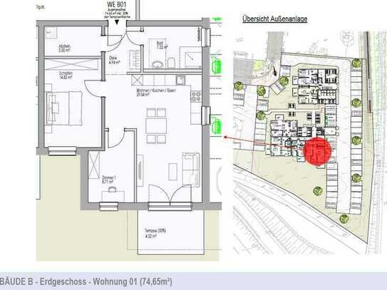 180m² Garten - 3 Zimmer - Terrassenwohnung mit Tageslichtbadezimmer!