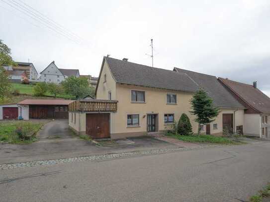 Landwirtschaftliches Anwesen mit großem Grundstück und einem Schuppen