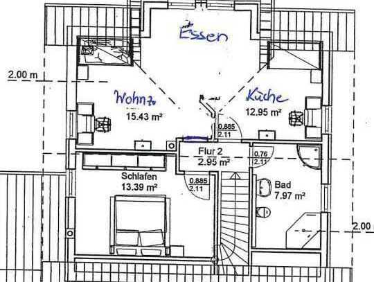 Schöne und neuwertige 2-Raum-Dachgeschosswohnung in Mittelkalbach