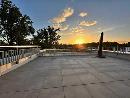 3 Zi.-Neubau-Penthouse mit EBK + großer Dachterrasse | ca. 130 m² Wfl. + 80 m² Dachterr.