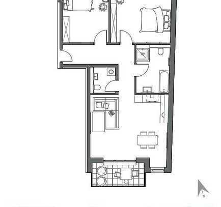 Exklusive, neuwertige 3-Zimmer-Wohnung mit Balkon und Einbauküche in Aschaffenburg