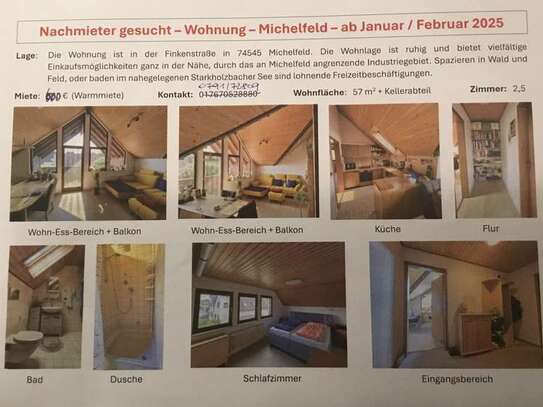 Freundliche 2,5-Zimmer-Dachgeschosswohnung mit geh. Innenausstattung mit Balkon und EBK