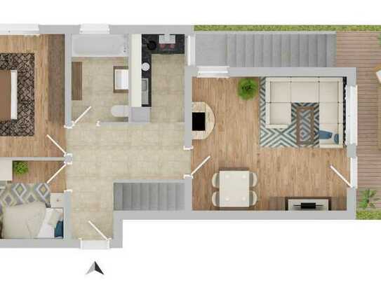 Schöne 3-Zimmer-Wohnung mit Terrasse und Hobbybereich