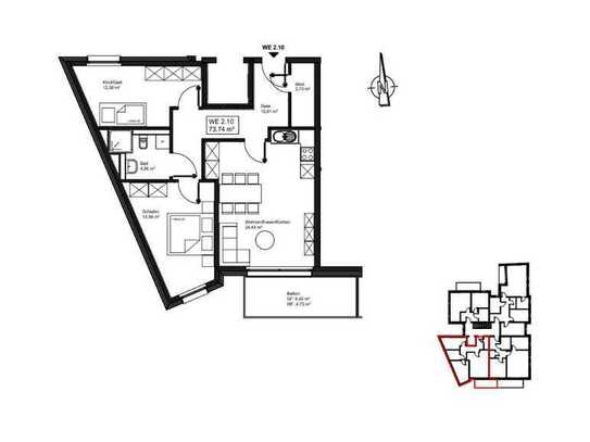 Moderne zwei Zimmer Wohnung - Whg. Nr. 2.10