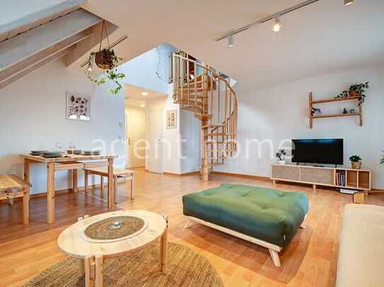 MÖBLIERT - COZY LIVING - Helle Maisonettewohnung mit 2 Schlafzimmern und Balkon