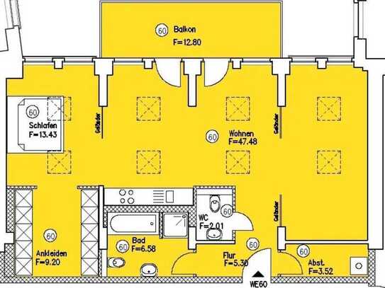 Möbilierte loftähnliche 2-Raum- Wohnung / Furnished loft-like 2 room apartment