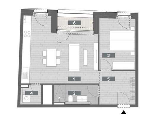 Neubau 2-Raum-Wohnung mit Balkon in der Bahnstadt