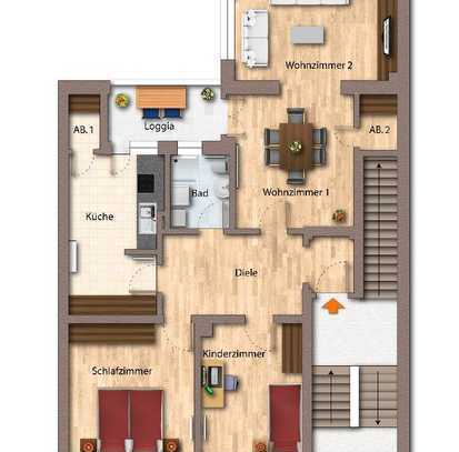 Stadtnah – zentral – langjährig vermietet: 4 Zimmer ETW mit Loggia und Tiefgaragenstellplatz