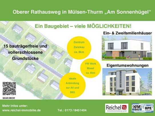 Erschließungsgebiet "Oberer Rathausweg" in Mülsen/Thurm bei Zwickau - bauträgerfreie Grundstücke