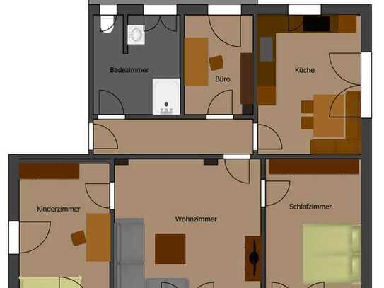 Freundliche und neuwertige 4-Raum-EG-Wohnung mit Balkon in Mespelbrunn