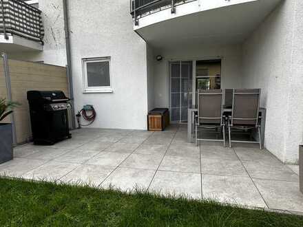 Provisionsfreie 2-Zimmer-EG-Wohnung mit großer Terrasse, Garten und Balkon in Seckenheim