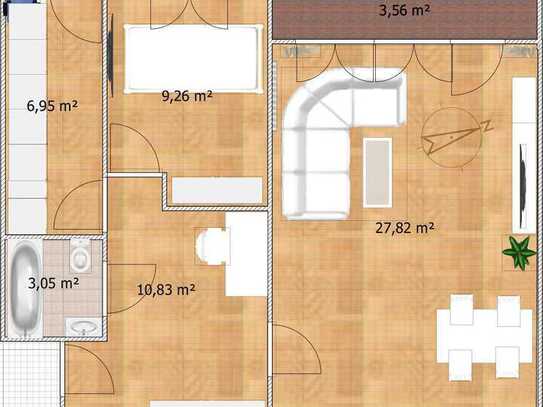 FREIE, 2-Raum-Wohnung mit geh. Innenausstattung mit Balkon/ParkP - TOP LAGE