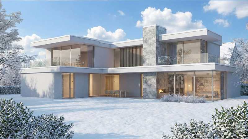 In Bestlage Gräfelfings: Puristische Architektenvilla im Rohbau von Jacob & Spreng