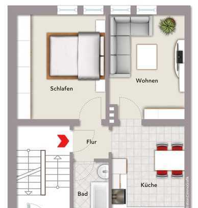 Top sanierte 2,5 Raum-Wohnung mit alleiniger Gartennutzung !