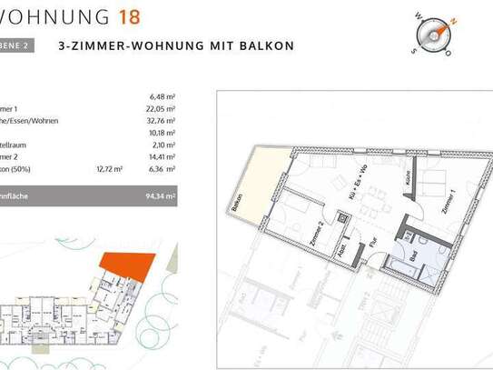 Moderne 3-Zimmer-Wohnung (94 qm) in Bayreuth-Meyernberg mit Balkon und Stellplatz – Nähe Klinikum