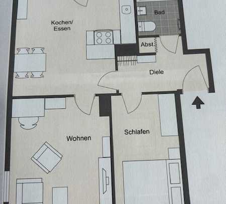 2,5 Zimmer Wohnung gute Lage in Neu-Ulm für 2er WG zu vermieten ab 01.08.2024