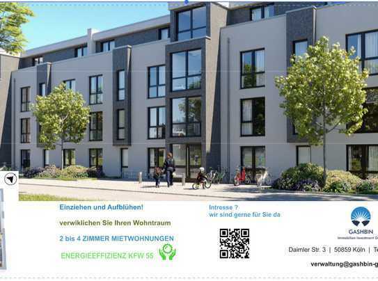Erstbezug: freundliche 3-Zimmer-Wohnung mit Balkon in Wesseling (KFW55)