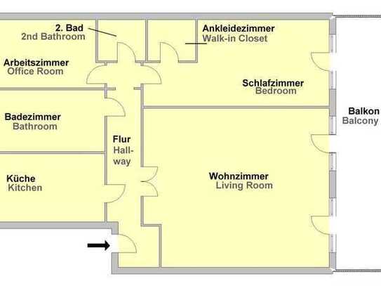 Luxus Wohnen am Prenzlauerbogen - Vollmöblierte 3 Zimmer Wohnung mit großem Wohnzimmer und Südbalkon