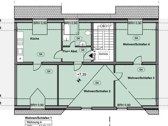 Renovierte Dachgeschosswohnung mit 4 Zimmern in guter Lage