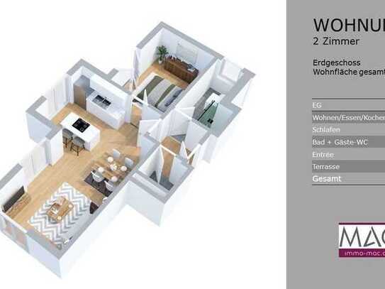 EXKLUSIVER NEUBAU: Beeindruckende 2-Zimmer-Erdgeschosswohnung in Toplage!