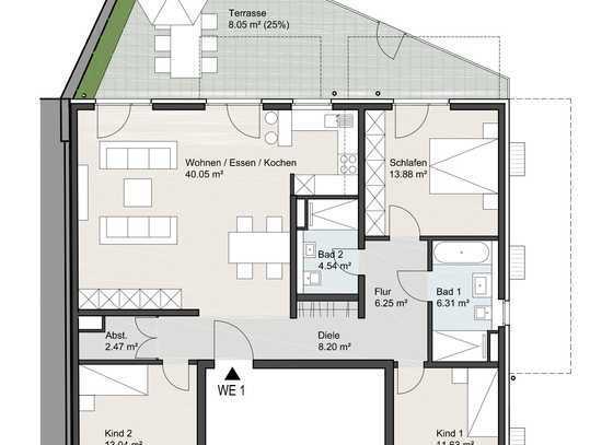 Erstbezug mit Terrasse und Garten: 4-Raum-Wohnung mit gehobener Innenausstattung in Mönchengladbach