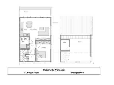 Elegante 2,5-Zimmer-Maisonette-Wohnung mit Balkon und Einbauküche in Aachen