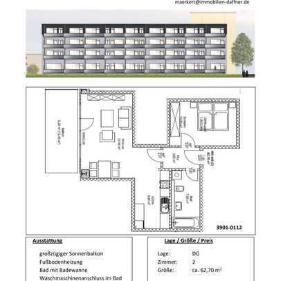 Moderne 2-Zimmer-Wohnung mit riesigem Balkon in Frommannstraße, Leipzig