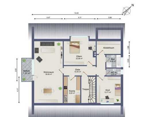 Charmante 4-Zimmer- Wohnung zur Miete in 76316 Völkersbach