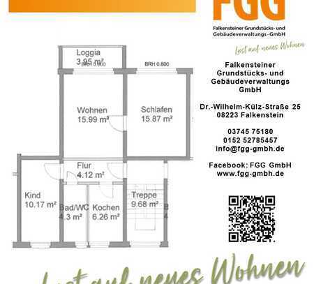 3-Zimmer-Wohnung mit Balkon in grüner Lage