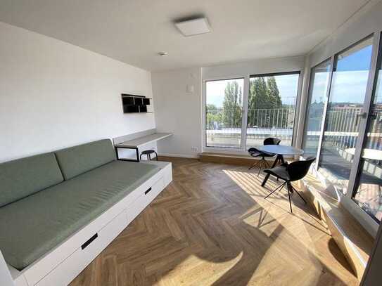 Beste Aussichten - möbliertes Singleapartment mit sonniger Terrasse, EBK und Abstellkammer