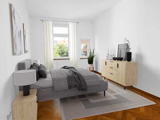 Vermietete 2 Zimmer Altbauwohnung mit Balkon und 40 m² Garten in Gohlis Süd