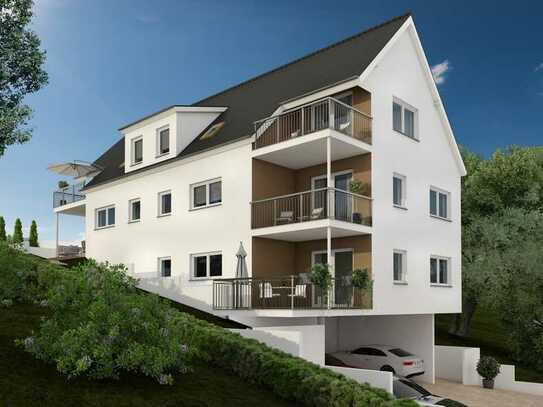 Neubau Holzmassivhaus: freundliche 3-Zimmer-Wohnung mit 2 Balkonen in Stolberg (Rhld.)