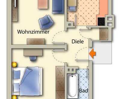 Sehr schöne 2,5 Raum Wohnung in GE-Schalke! Weißes Bad! Renoviert!!