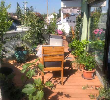 Einzigartig! 3 Zi Penthouse mit traumhaft sonnigem 110qm Dachgarten zu 3 Seiten