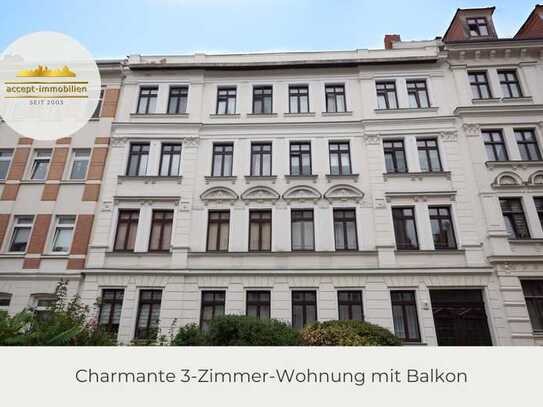 ** Ruhig gelegene 3-Zimmer-Wohnung mit Balkon & Tageslichtbad in Gohlis **