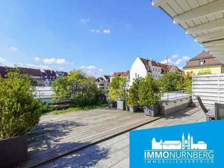 Nahe Wöhrder See: Maisonette mit großer Dachterrasse/-garten