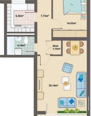 Stilvolle, gepflegte 2-Zimmer-Erdgeschosswohnung in Ronnenberg