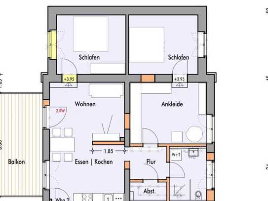 Neuwertige Wohnung mit Balkon und Einbauküche in Solingen ohligs