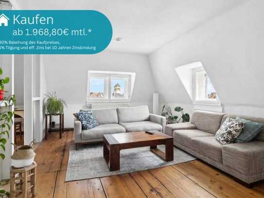 ++ großzügige Dachgeschosswohnung mit viel Potenzial und Skylineblick zentral im Nordend ++