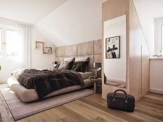 Neubau einer individuellen 2-Zimmer-Dachgeschosswohnung mit Galerie und ausgedehnter Südterrasse