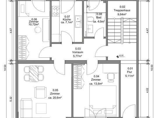 Erstbezug nach Kernsanierung: schöne 3 Zimmerwohnung mit Terrasse und Garten